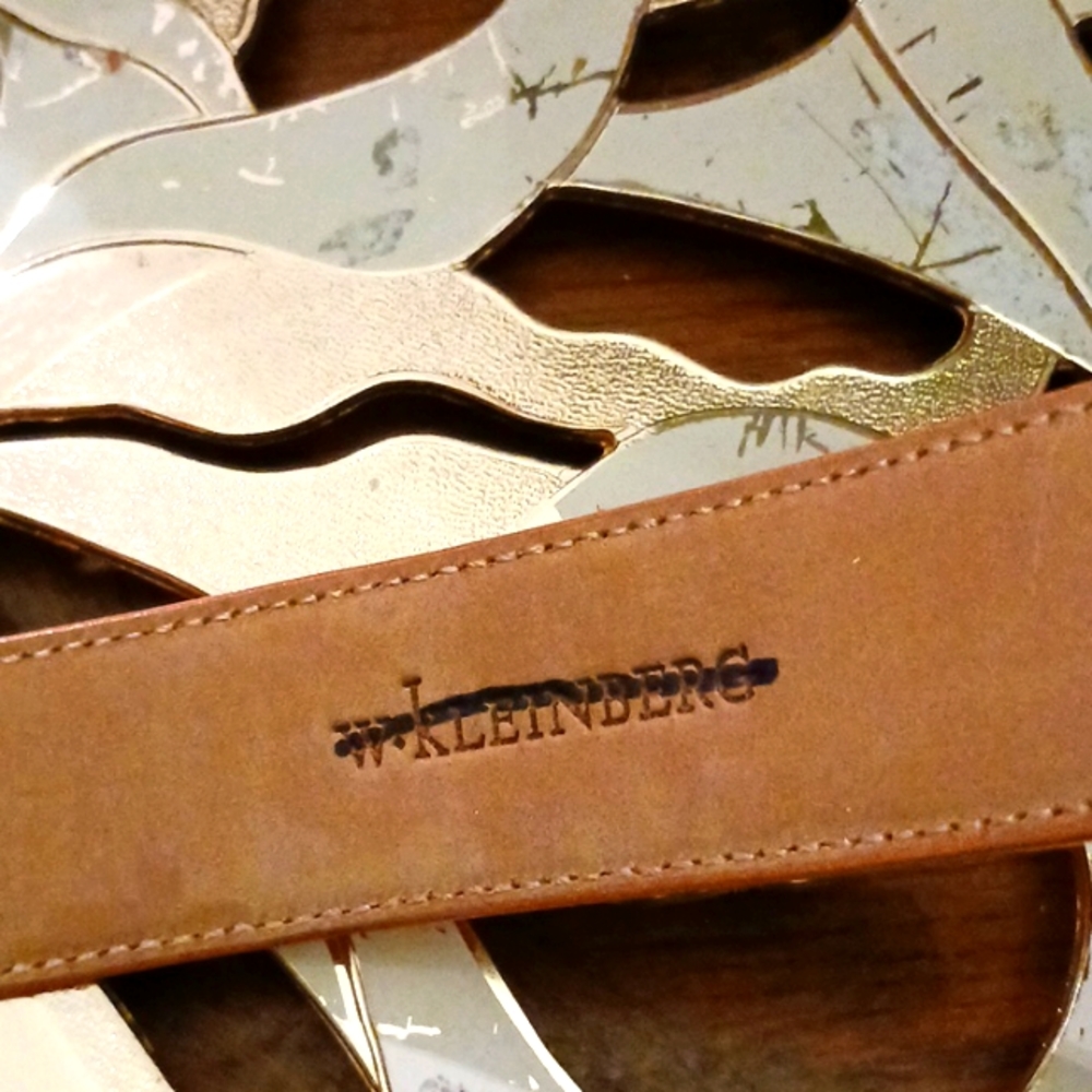 W. Kleinberg Belt with Gold Ring Belt👖👑Total 42",Suede,Made in AMERICA.🇺🇸 - Picture 5 of 12